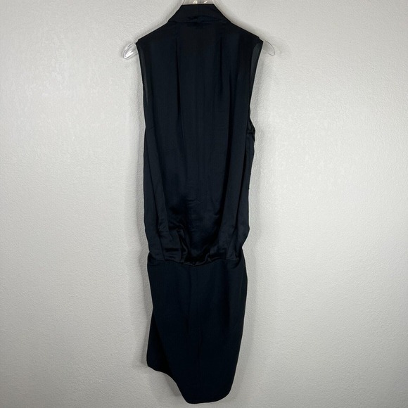 Alexander Wang Mini Dress Black Size 0 Sleeveless Drape Collared Party Night Out - Picture 7 of 11